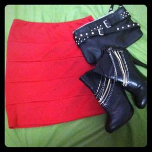 Red Bodycon skirt