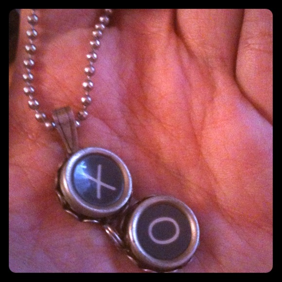 Vintage typewriter key necklace.