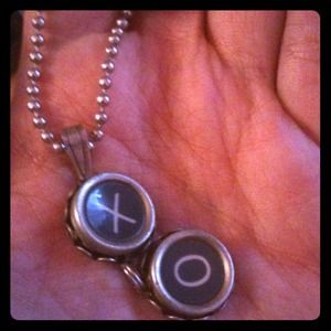 Vintage typewriter key necklace.