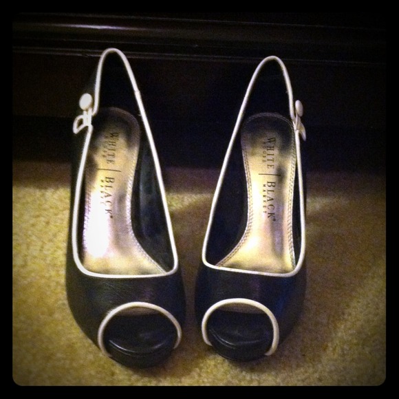 White house black market Shoes - WHBM peep toe pumps