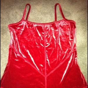 Red velvet spaghetti strap shirt