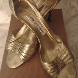 REDUCED Gold sandals by Manolo Blahnik