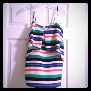 🚫Sold🚫Spaghetti strap striped ruffle blouse
