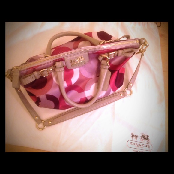 Coach Madison graphic op art Sophia satchel.