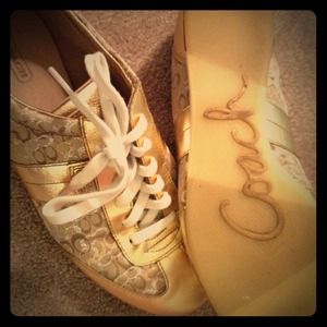 Coach Gold Sneakers Size 10