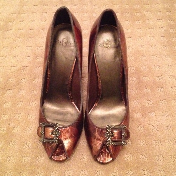 Joey O bronze stiletto heels size 9