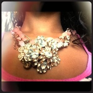 Pink chunky chain necklace