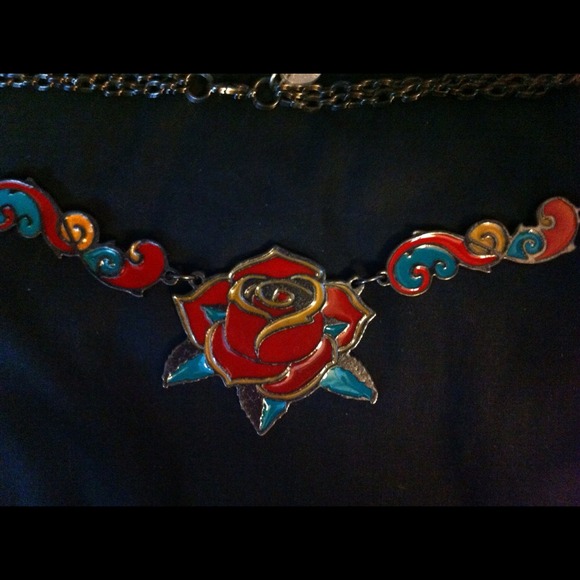 💙SOLD💙Tattoo Inspired Rose Necklace