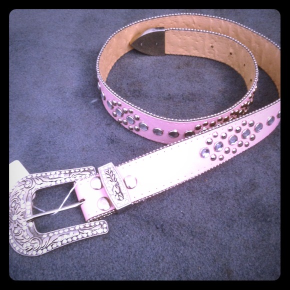 Rhinestone belt, genuine leather - Picture 1 of 3