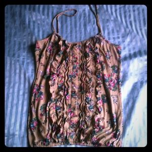 Beige Floral Top.