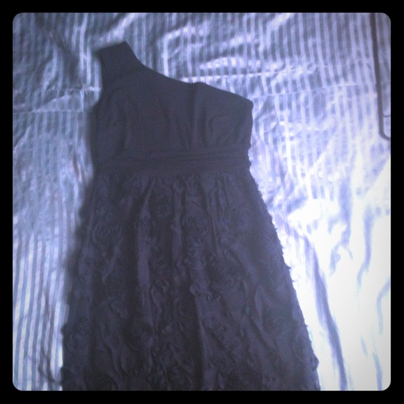 Dark Blue, One Shoulder Dress.