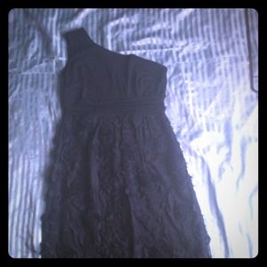 Dark Blue, One Shoulder Dress.