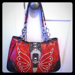Leather studded purse, never used. Smoke/pet free