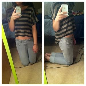 ❌SOLD❌Brown and black cropped top