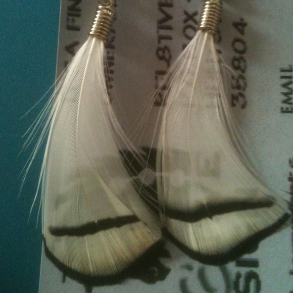 White Feather Earrings