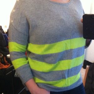 💜SOLD💜Slouchy Striped 3/4 Sleeve Sweater