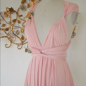 Pretty pink Infinity wrap dress
