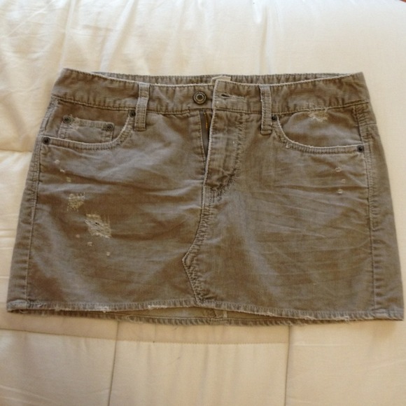 NWOT American eagle distressed gray corduroy skirt