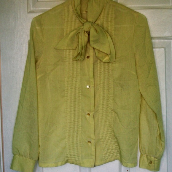Tops - 🚫SOLD🚫Sheer Yellow Menswear Shirt