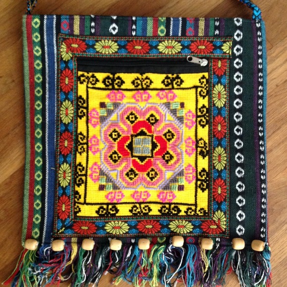 Boho Hippie Ethnic crossbody messenger purse bag - Picture 2 of 3