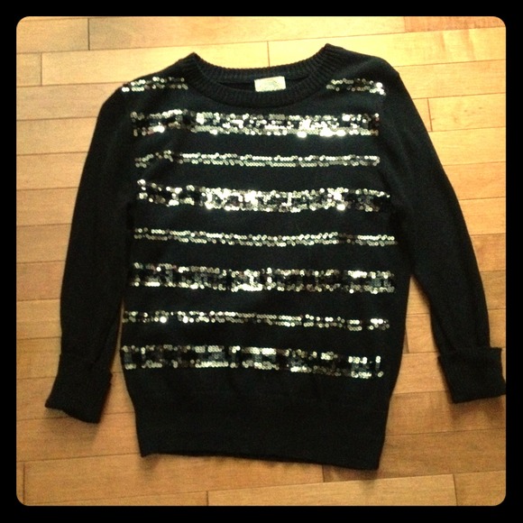 F21 black sequin sweater