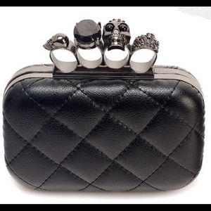 REDUCED Black Skull Knuckle Clutch