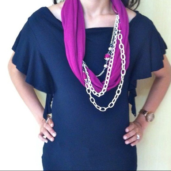 Royal purple chain stole with beads and crystals!