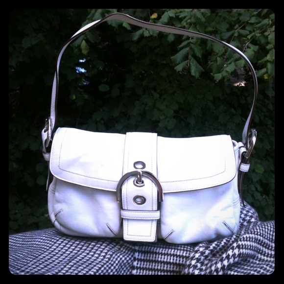 Coach Handbags - White leather COACH purse!!
