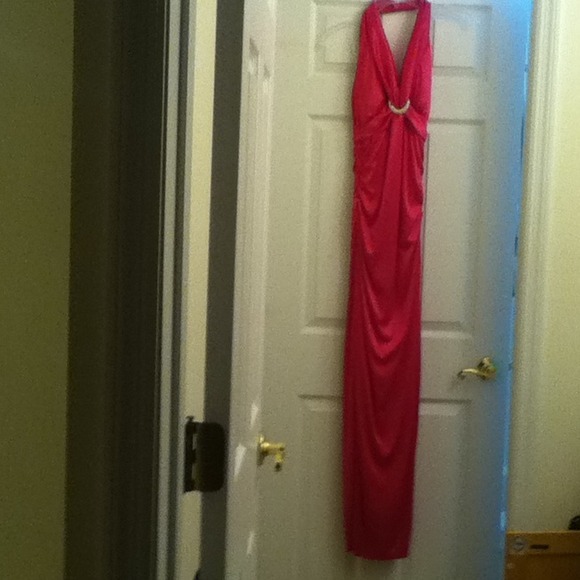 Pink halter elegant dress