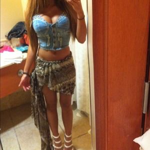 Denim top with studs. Size xs/s.