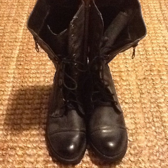 Black combat boots