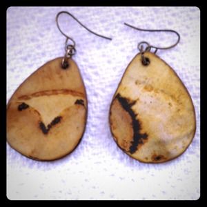 Earrings made from wood