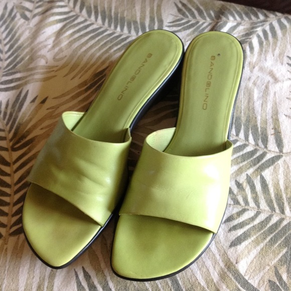 Lime Green Bandolino Leather Slip Ons
