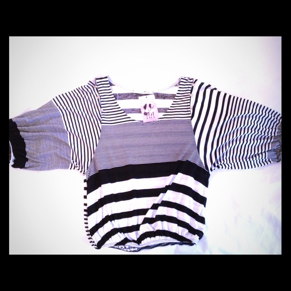 NEW black and white striped blouse!