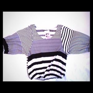 NEW black and white striped blouse!