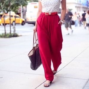 Vintage wine red palazzo pant