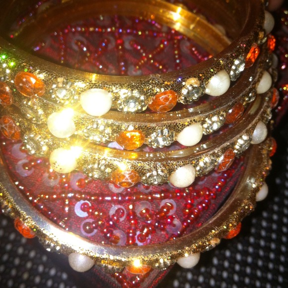 Gold bangles/orange 🔴SOLD TO STEPHANIEBANDY 🔴 - Picture 2 of 2