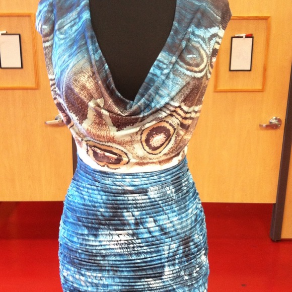 Peacock print dress