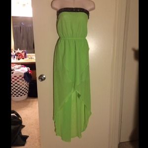 Hi-low lime green dress