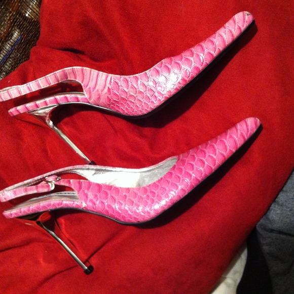 Pink Faux scale heels