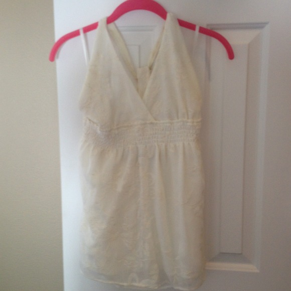 Off white flowy halter top
