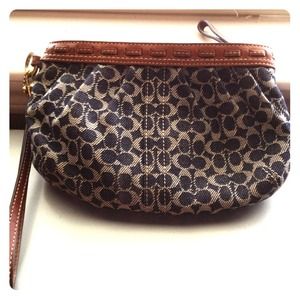 Blue jean print Coach wristlet!