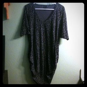 Grey and black VS leopard print long top