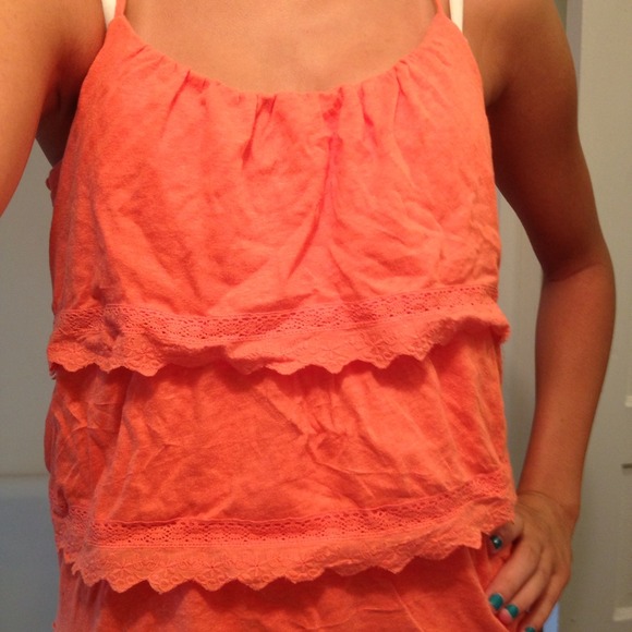 Orange ruffle tank top - Picture 1 of 4