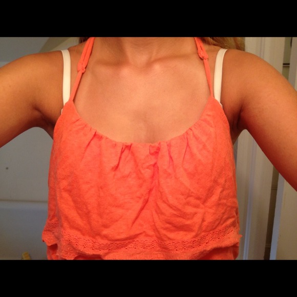 Orange ruffle tank top - Picture 2 of 4