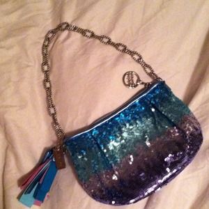 **Reduced** Coach Poppy Blue Sequin Small bag