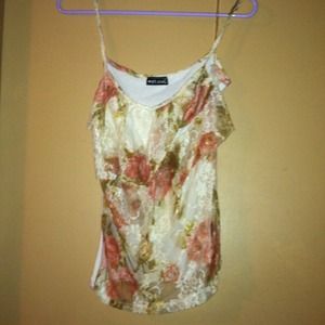 Floral lace tank top
