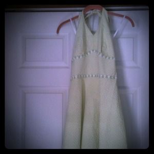 Light green halter dress