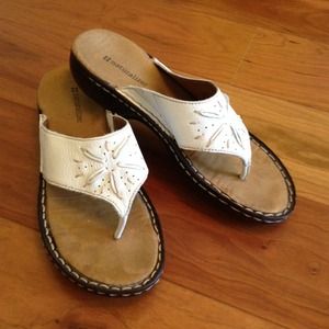 SOLD!! White leather sandals