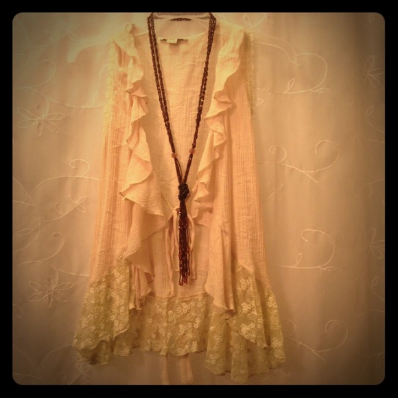 Vintage cream over vest